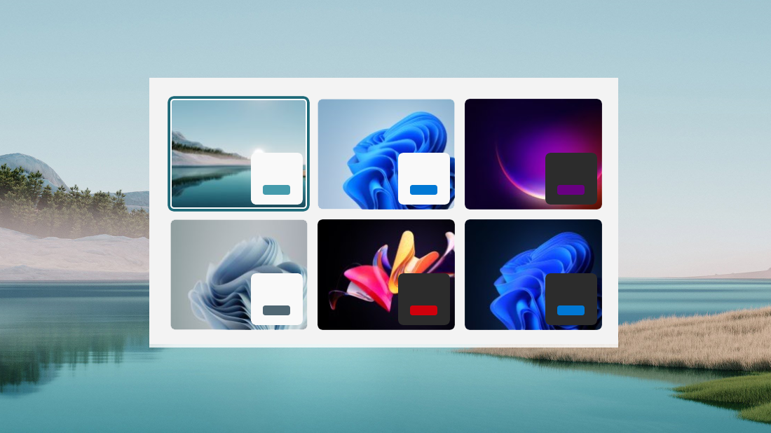 6 różnych motywów Windows 11